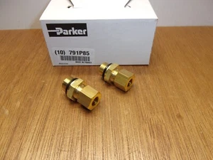 (Qty.2) Parker Brass Straight Seal Connector 3/8" Pipe BSPP X 10 MM Tube OD 10MM - Picture 1 of 9