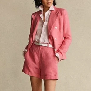 Neu mit Etikett $ 128 Polo Ralph Lauren korallenrosa 100 % LEINEN BERMUDA-Shorts GR-6 - Bild 1 von 9