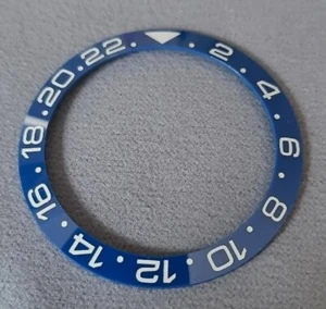 Inserto lunetta ceramica blu 38 mm GMT per Rolex Seiko SKX SRPD inclinato - Foto 1 di 7