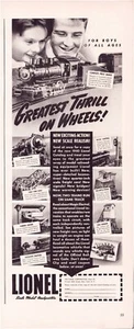 Print Ad Lionel Trains 1940 Toys Half-Page Magazine 5"'x12" - Picture 1 of 1