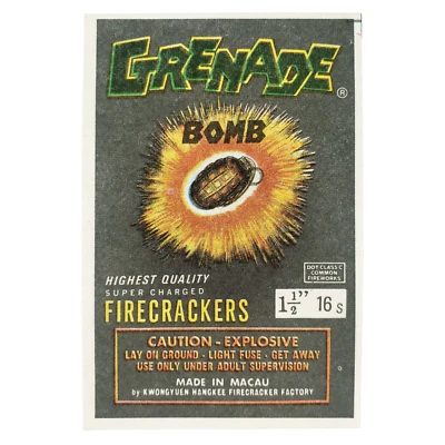 Explosive Fireball Firecracker Label 1970s Vintage Paper Macau Firecracker A3140 - Image 1 of 2