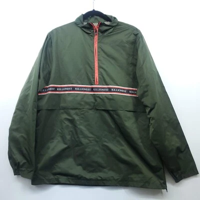 Killion Anorak 风衣夹克男式大号橄榄半拉链口袋长袖 — 第 1/4 张图片