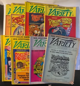 Lot of 8 Variety Movie trade magazines Hollywood Showbusiness newspaper circus - Picture 1 of 10