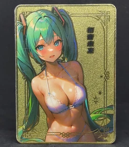Hatsune Miku Vocaloid Bikini Waifu Metal Card Goddess Story Sea Moon Partying - Bild 1 von 4