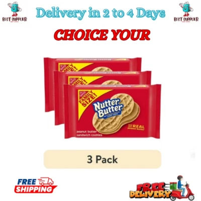 (paquete de 3) Galletas sándwich de mantequilla de maní de tamaño familiar con mantequilla de nuez, 16 oz Foto 1 de 4