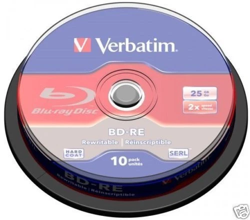 20 Verbatim Rohlinge Blu-ray BD-RE 25GB 2x Spindel
