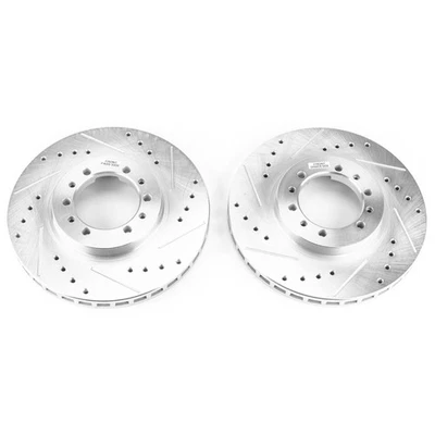 Par de rotores ranurados perforados delanteros PowerStop Evolution para Mitsubishi Montero Foto 1 de 3