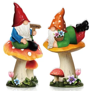 2 Piezas Gnomos Decoraciones para Patio Otoño Madera Jardín Gnomos Letrero Exterior 7 Pulgadas... - Imagen 1 de 6
