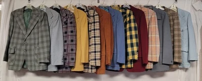 LOTE DE 22 BLAZERS VINTAGE TRAJE ABRIGO CHAQUETA AÑOS 50 70 OCIO DISCO GEEK WESTERN Foto 1 de 4