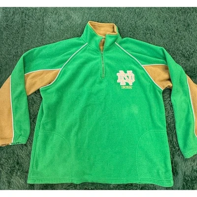 90s University Notre Dame Verde | Sudadera Pullover Polar Dorado 2XL NCAA Foto 1 de 4