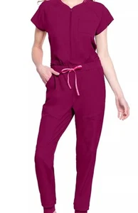 Wine Med Couture AMP Scrubs Jumpsuit MC502 WINE. Medium - Picture 1 of 6