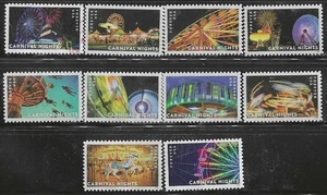 US Sc# 5855-5864 CARNIVAL NIGHTS USED SET of 10 OFF PAPER SOUND - Picture 1 of 1