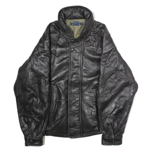 NAUTICA Mens Jacket Black Leather Hooded L - Picture 1 of 6