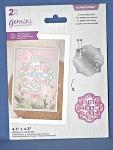 Crafters Companion Faith Hope Love Die 2pc Sentiment Gemini Expressions FreeShip - Picture 1 of 3