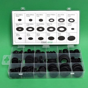 125pc Rubber Grommet Firewall Wire Gasket Solid Hole Plug Assortment Set - Picture 1 of 6