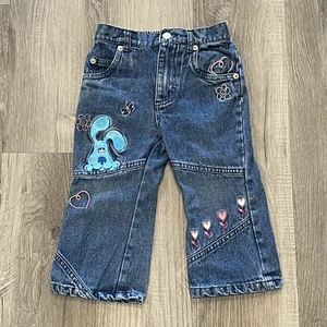 Blues Clues Nick Jr. 2003 Vintage Toddler Jeans Girls Size 18 Months - Picture 1 of 9