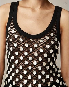Nwt J. Crew Crochet Shell-Embroidered Tank Top  Size MEDIUM  Brown - Picture 1 of 9
