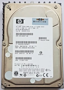 36.4 GB HP BD03686223 10K RPM Wide Ultra320 SCSI 80pin HDD 3.5" Festplatte - Picture 1 of 1