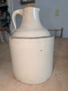 Primitive Minnesota Stoneware Bottom Marked Zinc 1/2 Gallon Pouring Shoulder Jug - Picture 1 of 10