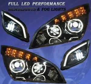 QSC Full LED Performance Black Headlight Fog lights Freightliner Cascadia 2018+ - Picture 1 of 12