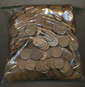 FIVE pounds of unsearched WHEAT cents - 5 pound bag of wheat pennies - Picture 1 of 1