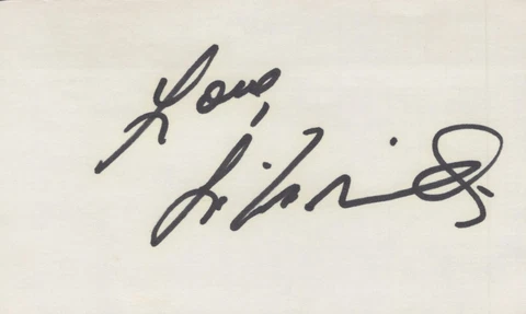 Liza Minnelli signed 3x5 index card Vintage Cover