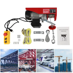 1763lbs 110V Electric Cable Hoist Crane Winch Garage Lift Wired Remote Control - Picture 1 of 16