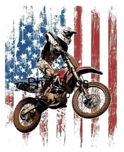 Impresión por sublimación American Motocross listo para presionar transferencia de calor - Imagen 1 de 1