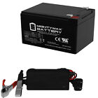Mighty Max 12V 12AH Battery Replaces EV Rider S34-FD TranSport + 12V Charger