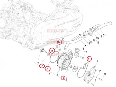 Piaggio iGet 125 150 engine water pump gasket o-ring oil seal set Vespa Medley - Image 1 of 4