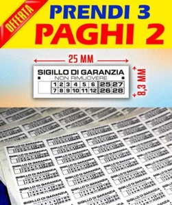 200 SIGILLI DI GARANZIA SICUREZZA ADESIVI BOLLINI DISTRUTTIBILI ANTIMANOMISSIONE - Imagen 1 de 4