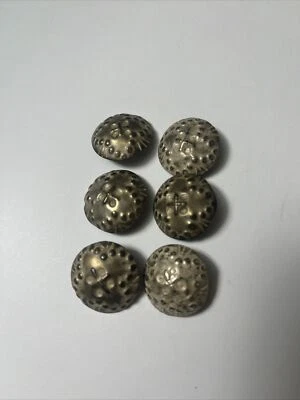 Uralte Trachten Knöpfe aus altsilberfarbenem Metall - 6 Stück, 25 mm - Bild 1 von 3