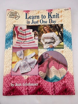 American School Learn To Knit In Just One Day with Patterns 1210 Jean Leinhauser - Image 1 of 2