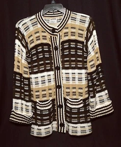 SUÉTER CÁRDIGAN JOYCE VINTAGE PARA MUJER - MARRÓN/TOSTADO - GRANDE - ¡SÚPER SUAVE! - Imagen 1 de 2