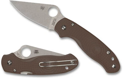 SPYDERCO Para 3, Brown FRN Handles, CPM 15V Steel, Plain Edge C223PBN15V - Image 1 of 3