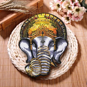 Large Elephant Embroidered Bead Sequins Applique Badge Sew On Large Patch Craft - Picture 1 of 5