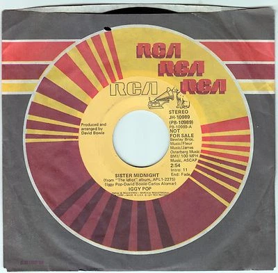 IGGY POP,Sister Midnight,Promo,Vinyl 45,US,1977,VG,David Bowie,Mono Stereo - Image 1 of 4