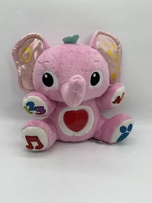 Peluche Little Tikes Elefante Rosa Aprendizaje Activo Música ABC 123 Números del Alfabeto Foto 1 de 4