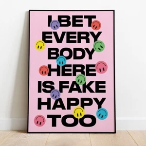 Fake Happy • Paramore • A5 • A4 • A3 • Unframed Lyric Print - Picture 1 of 5