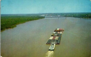 Vintage Mississippi MS Postcard Towboat Boat on the River Deep South D548 - Picture 1 of 4