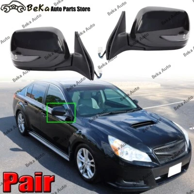 Espejo retrovisor de puerta diestro y derecho 9 pines plegable eléctrico negro térmico para Subaru Legacy 2010-2012 Foto 1 de 4