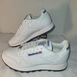Reebok Classic Leather Ice Blue Mens Sz 6.5 Casual Sneakers White V48522 NEW  - Picture 1 of 18