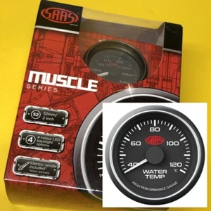 SAAS Muscle SG-WT52B Water temperature gauge 40-120 Deg C 52mm 2" Black 52mm 2" - Picture 1 of 5