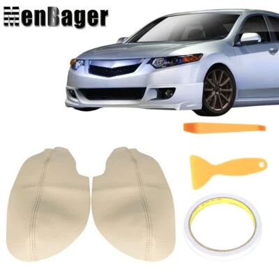 Cubierta reposabrazos panel puerta cuero sintético beige para Acura TSX 2009 2010-2014 Foto 1 de 4