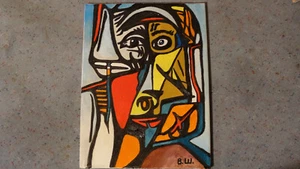 ORIGINAL AVANTGARDE ÖLGEMÄLDE " Pablo Picasso 3 ", signiert . - Bild 1 von 6