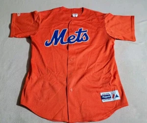 Vtg Majestic Team MLB Blank Mets jersey Size M, Made In USA, 6540 Mesh Button-Up - Picture 1 of 9