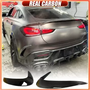 Fits Benz W167 GLE450 GLE53 GLE63 REAL CARBON Rear Bumper Splitter Canard Fins - Picture 1 of 13