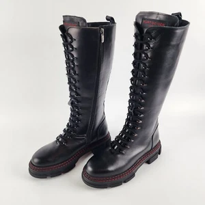 Kurt Gieger Bird Knee Boots Size 7 High Lace Up Zip Combat - Picture 1 of 11