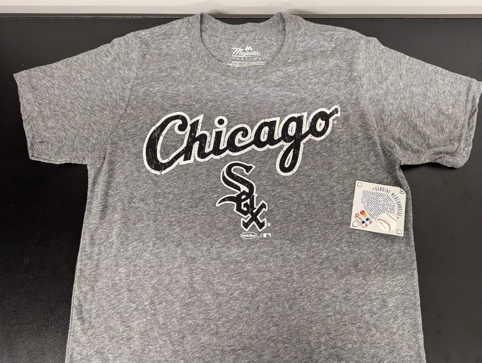 Chicago White Sox Womens Shirt Medium Gray MLB Ladies Short Sleeve Majestic New - Image 1 of 4