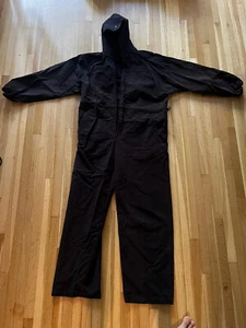 YZY x GAP x Balenciaga Mens Sateen Overalls Medium Black Pockets Jumpsuit Cotton - Picture 1 of 4